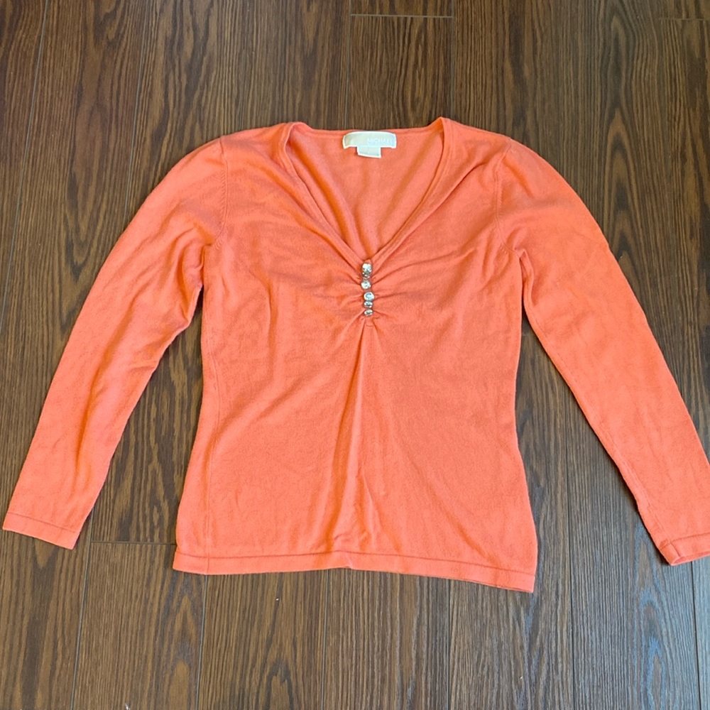 Michael Kors coral orange sweater size small